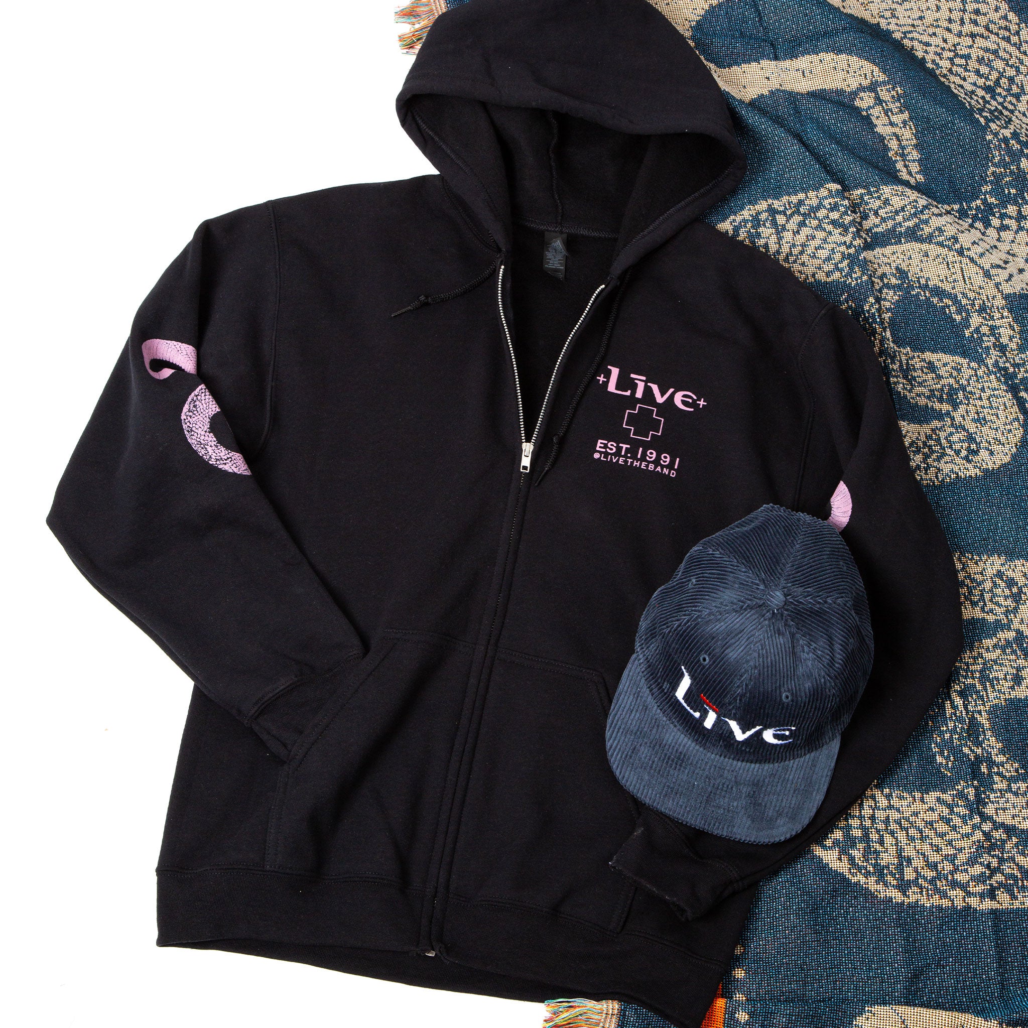 Black Snake Zip Hoodie – +LIVE+